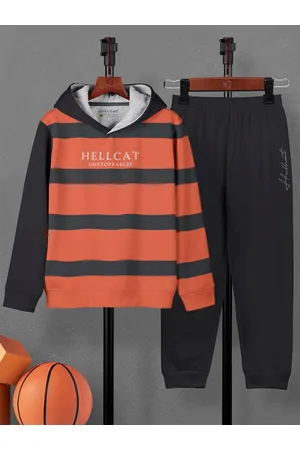 HELLCAT Boys Striped T-Shirt And Joggers
