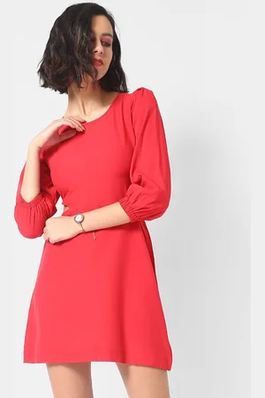 Campus Red Crepe Mini Dress