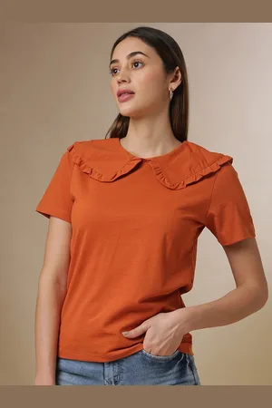 Campus Rust Peter Pan Collar Top