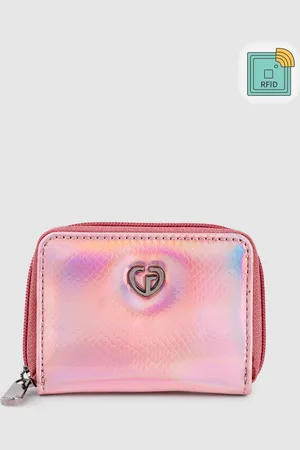 Caprese Women Abstract Textured Iridescent Zip Around Wallet