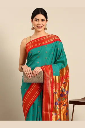 Varkala Silk Sarees Ethnic Motifs Zari Silk Blend Handloom Paithani Saree