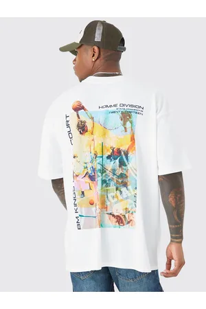 Boohoo Back Print Drop-Shoulder Sleeves Pure Cotton Oversized T-shirt