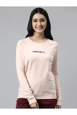 ENAMORA Women Peach-Coloured Printed Sweatshirt