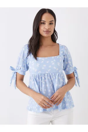 Dorothy Perkins Floral Print Puff Sleeve Peplum Top