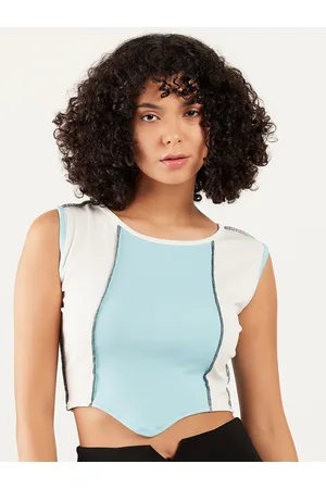 ATHENA Colourblocked Fitted Crop Top