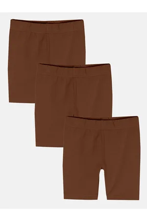 KiddoPanti Pack Of 3 Girls Mid-Rise Sports Shorts