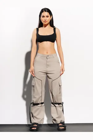 FREAKINS Women Straight Fit Low-Rise Cargos