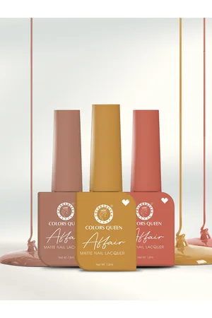 Colors Queen Set of 3 Affair Long Lasting & Chip-Resistant Matte Nail Lacquer - 13 ml each