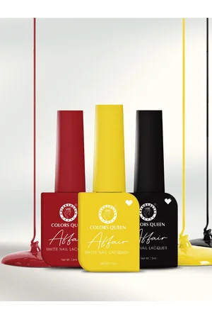 Colors Queen Set of 3 Affair Long Lasting & Chip-Resistant Matte Nail Lacquer - 13 ml each