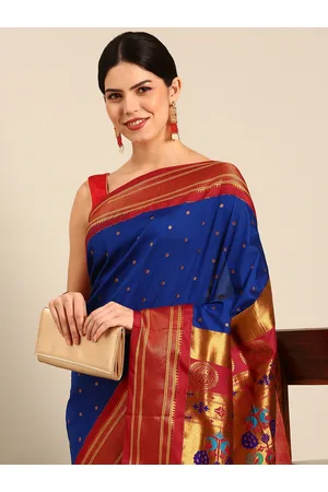 Varkala Silk Sarees Ethnic Motifs Zari Silk Blend Paithani Saree