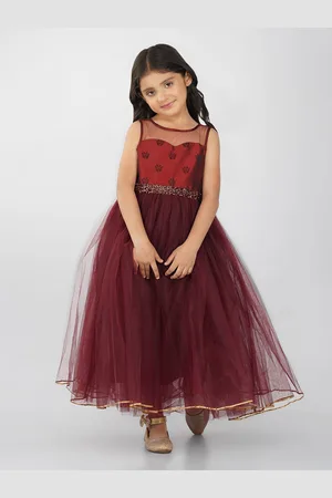 Toy Balloon Kids Girls Embellished Net Fit & Flare Maxi Dress