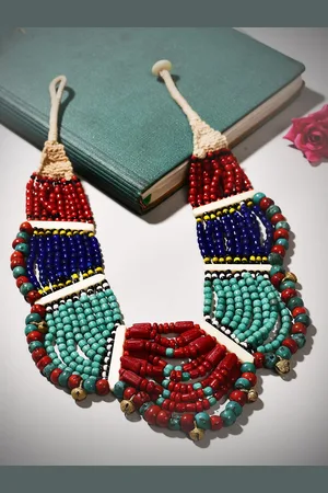 Bamboo Tree Jewels Vintage Naga Beaded Tribal Necklace