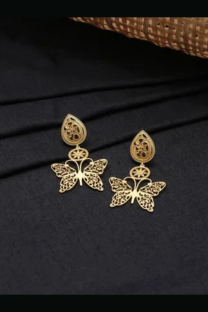 Celebravo Gold-Toned Animal Shaped Drop Earrings