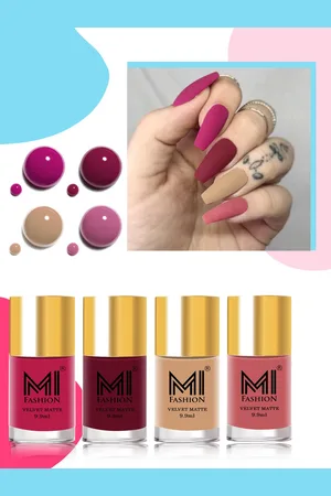 MI FASHION Set Of 4 Velvet Matte Lacquer Nail Polish 9.9ml Each - Shades 24-25-28-35