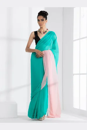 Swtantra Colourblocked Poly Georgette Saree