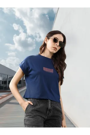 Buy Roadster Women Grey Melange Solid Round Neck Baseball T Shirt - Tshirts  for Women 1500951