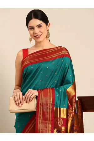 Varkala Silk Sarees Ethnic Motifs Zari Silk Blend Paithani Saree