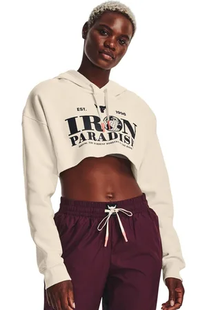 Under Armour UA Project Rock Print Hooded Crop Top
