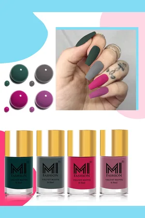 MI FASHION Set Of 4 Velvet Matte Lacquer Nail Polish 9.9ml Each - Shades 12-20-24-39