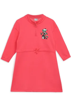 PUMA Girl Graphic Printed Super Cotton A-Line Dress