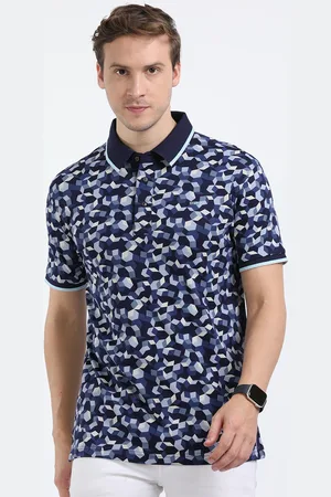 Classic Polo Abstract Printed Polo Collar Slim Fit Cotton T-shirt