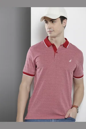 Nautica Printed Polo Collar Pure Cotton T-shirt