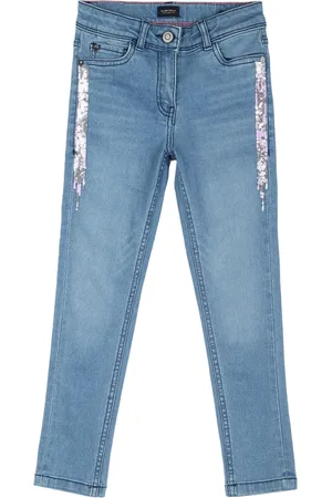 Allen Solly Girls Skinny Fit Embellished Light Fade Clean Look Jeans
