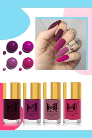 MI FASHION Set Of 4 Velvet Matte Lacquer Nail Polish 9.9ml Each - Shades 37-38-39-42