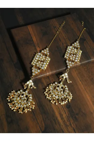 karatcart Gold-Toned Contemporary Jhumkas