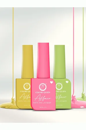 Colors Queen Set of 3 Affair Long Lasting & Chip-Resistant Matte Nail Lacquer - 13 ml each
