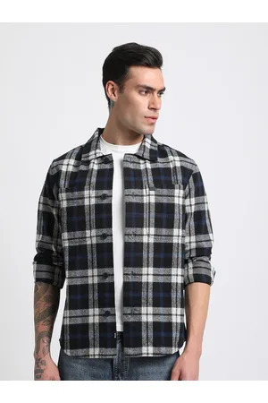 The Bear House Men Checked Regular Fit Heavy Flannel Cotton Shacket