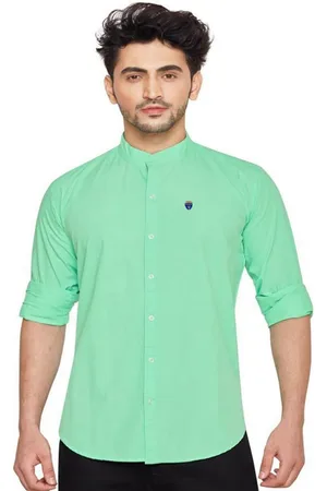 FUBAR Slim Fit Mandarin Collar Long Sleeves Casual Shirt