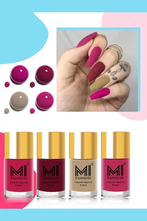 MI FASHION Set Of 4 Velvet Matte Lacquer Nail Polish 9.9ml Each - Shades 24-25-32-42
