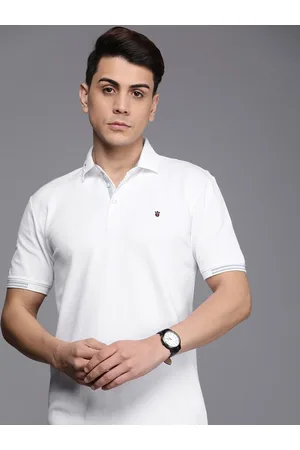 Louis Philippe white cotton half sleeve t shirt - G3-MTS16602