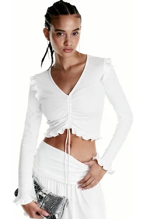 H&M Ribbed Drawstring-Detail Top