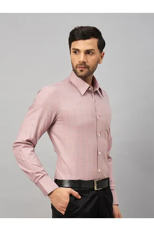LOUIS STITCH Comfort Opaque Grid Tattersall Checked Cotton Formal Shirt