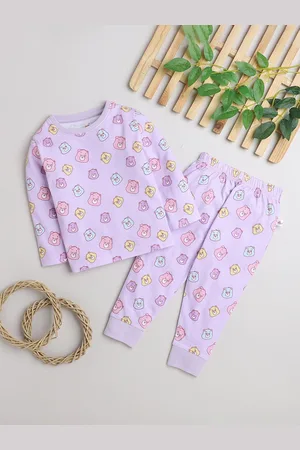 BUMZEE Girls Printed Cotton T-shirt With Pyjamas