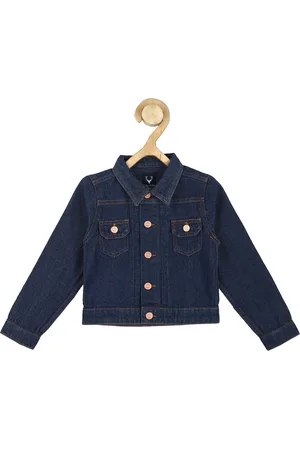 Allen Solly Boys Navy Blue Washed Denim Jacket