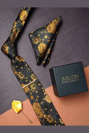 AXLON Men Floral Printed Accessory Gift Set