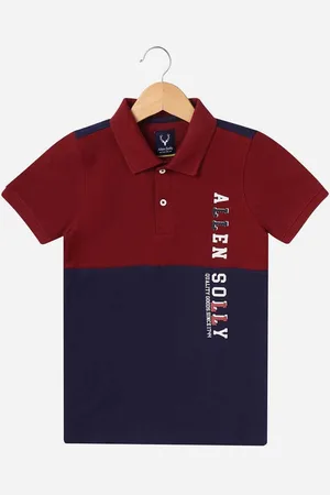 Allen Solly Boys Colourblocked Polo Collar Regular Fit Cotton T-Shirts