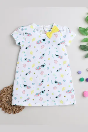 BUMZEE Girls Conversational Printed A-Line Cotton Dress