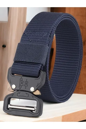 Mast & Harbour Men Navy Blue Textured Durable Non-Slip Belt