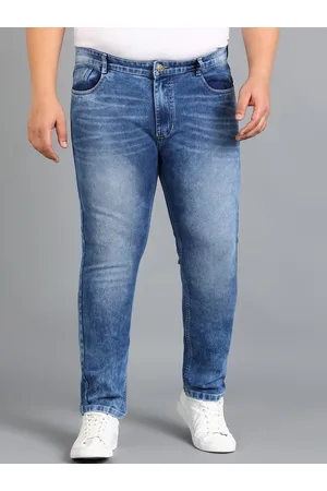 URBANO Men Blue Skinny Fit Low Distress Heavy Fade Stretchable Jeans