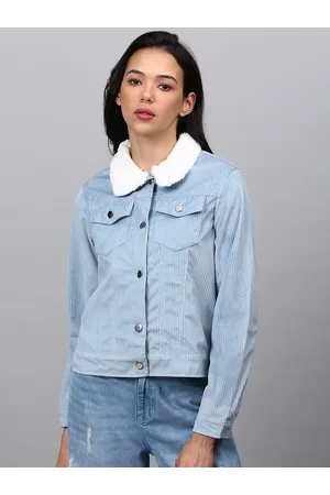 Campus Women Blue Windcheater Outdoor Denim Jacket