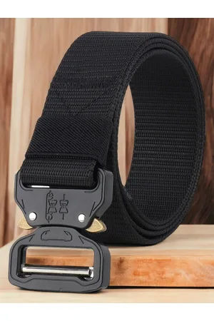 Mast & Harbour Men Black Textured Durable Non-Slip Belt