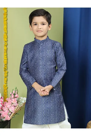 TABARD Boys Printed Mandarin Collar Cotton Kurta
