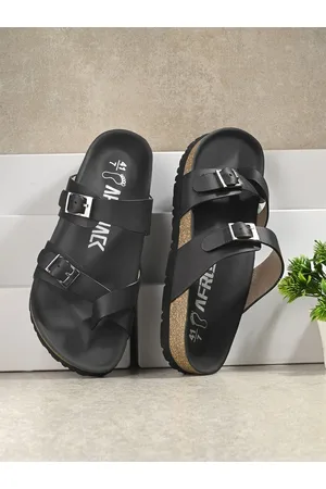 AfroJack Men One Toe Leather Comfort Sandals With Buckles