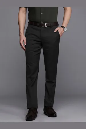 LOUIS PHILIPPE Men Textured Slim Tapered Fit Formal Trousers