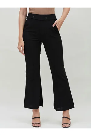 Bitterlime Women Mid-Rise Smart Skinny Fit Bootcut Trousers
