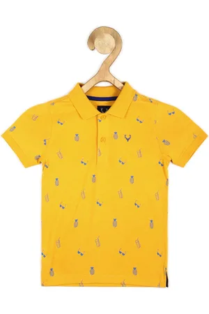 Allen Solly Boys Conversational Printed Polo Collar Pure Cotton T-shirt